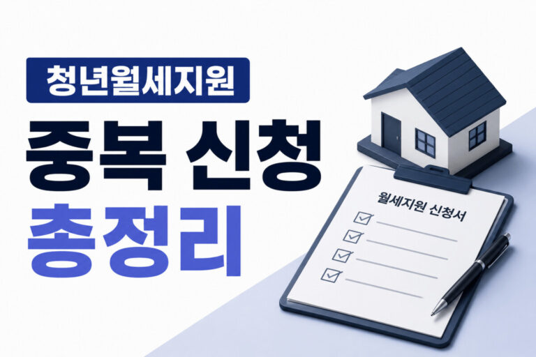 청년월세지원 중복 신청 총정리를 설명하는 블로그 대표 이미지