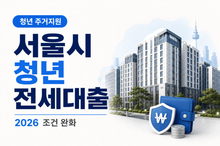 서울시 청년 전세대출 2026 조건 완화 내용을 설명하는 대표 이미지
