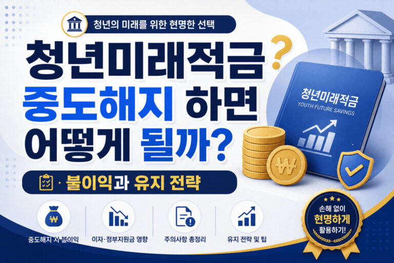 청년미래적금 중도해지 시 불이익과 유지 전략을 한눈에 정리한 대표 이미지