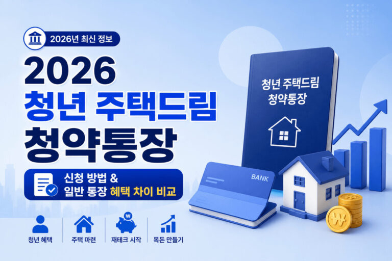 2026 청년 주택드림 청약통장 신청 방법과 일반 청약통장 혜택 차이를 정리한 대표 이미지